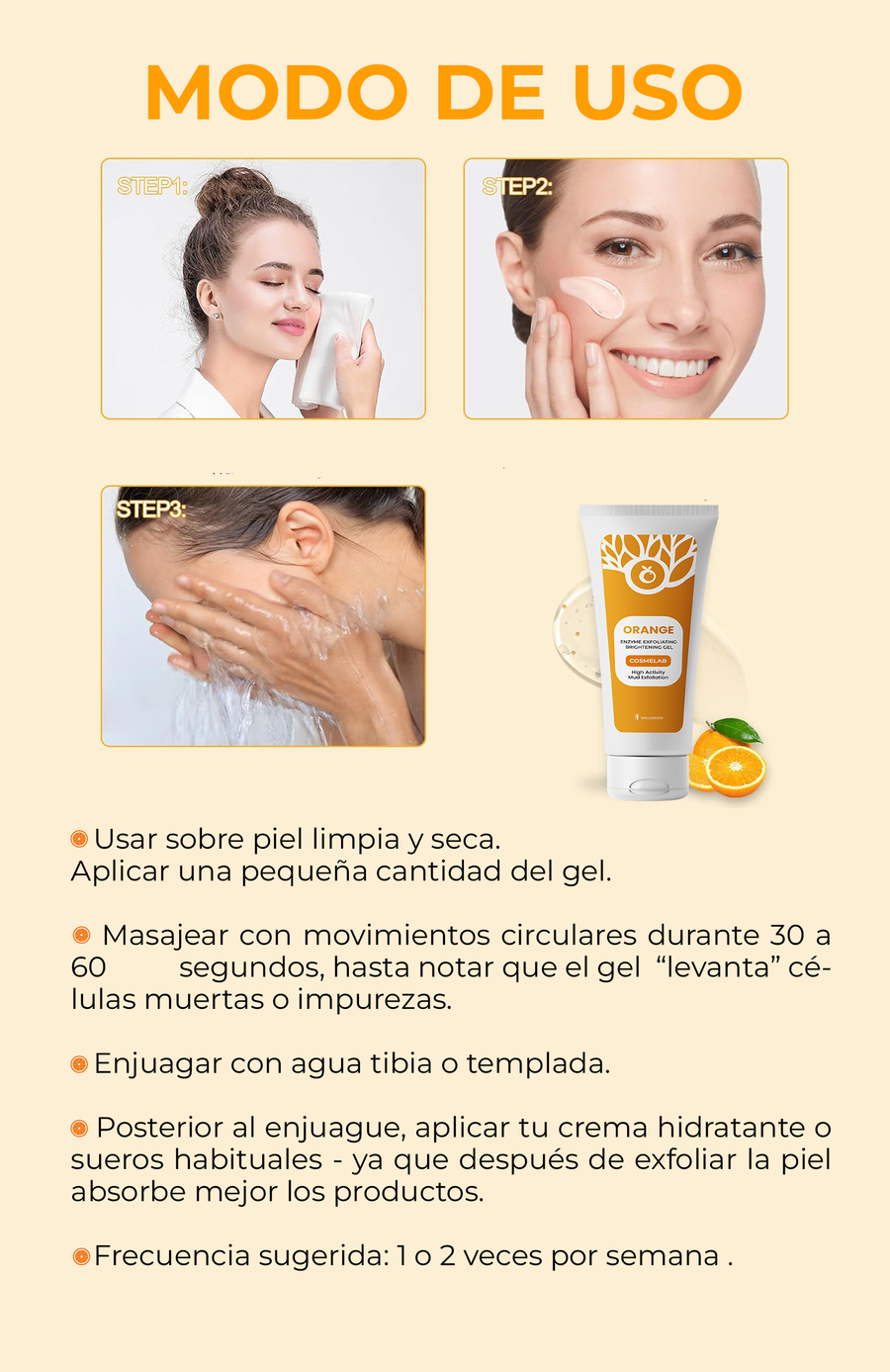 ‼️OFERTA DE LOCURA‼️✨GEL EXFOLIANTE ENZIMÁTICO DE NARANJA CON MICROSEMILLAS